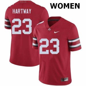 NCAA Ohio State Buckeyes Women's #23 Michael Hartway Red Nike Football College Jersey TBA5245FH